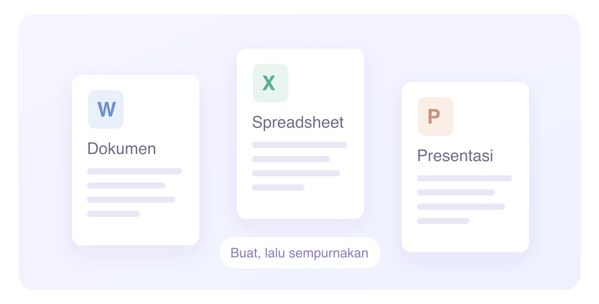Ilustrasi kemampuan QwenWork untuk membuat dan mengedit hasil kerja Office